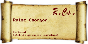 Raisz Csongor névjegykártya